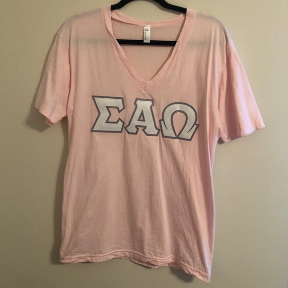 Sigma Alpha Omega Tops - Sigma Alpha Omega Letter Shirt